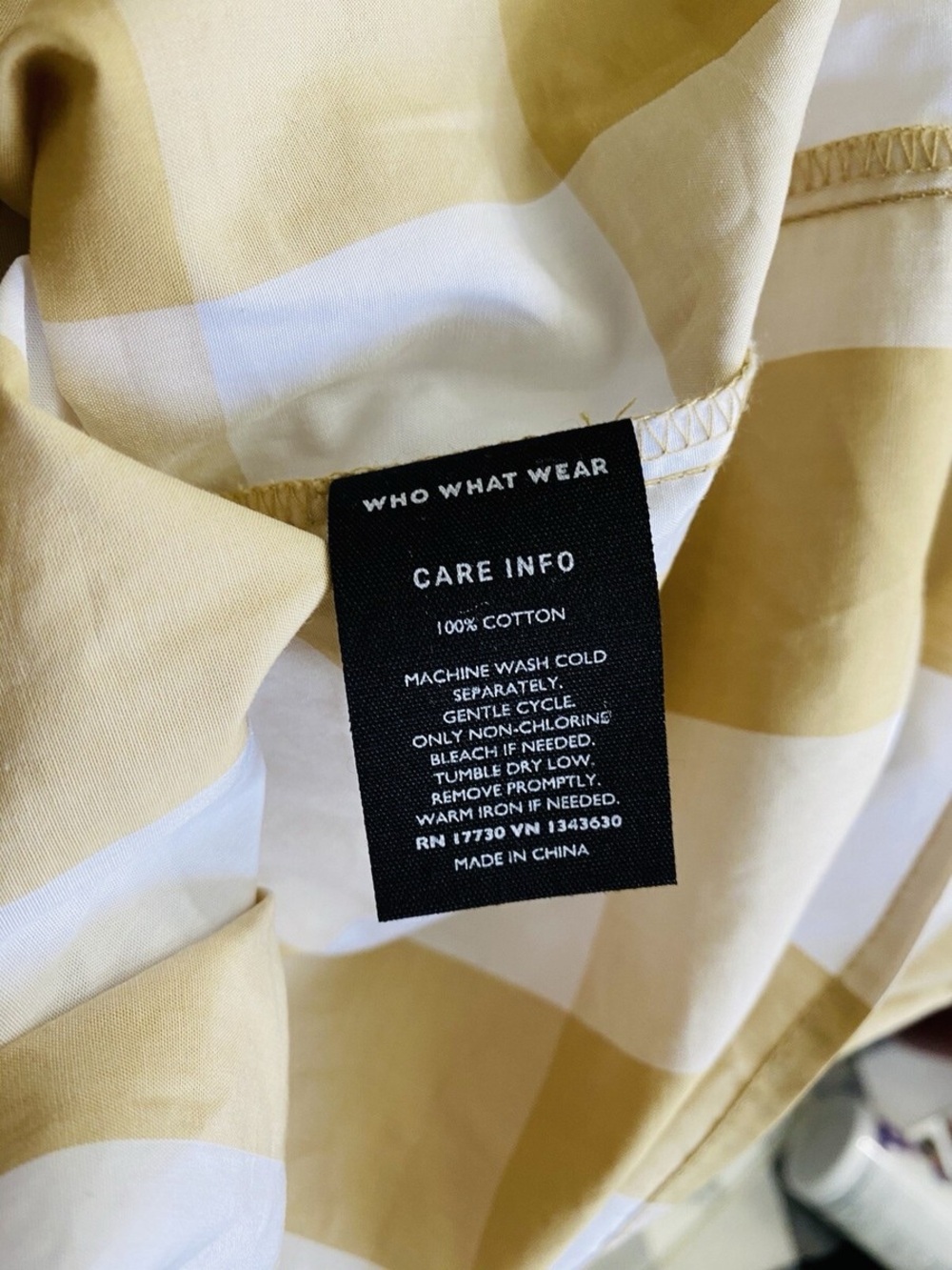 Who What Wear Yellow Plaid Midi Skirt Linen Blend Cottagecore Coastal - Picture 5 of 5